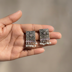 Premium Oxidised Square Stud Earrings
