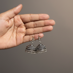 Festive Wear Traditional Silver Look Jhumka Earrings