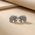 Oxidized Silver Elephant Stud Earrings | Handcrafted Ethnic Daily Wear