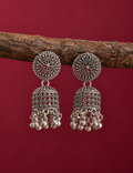 Lightweight Oxidized Jhumka Earrings for Daily Wear