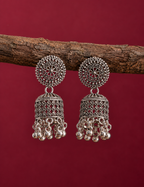 Lightweight Oxidized Jhumka Earrings for Daily Wear