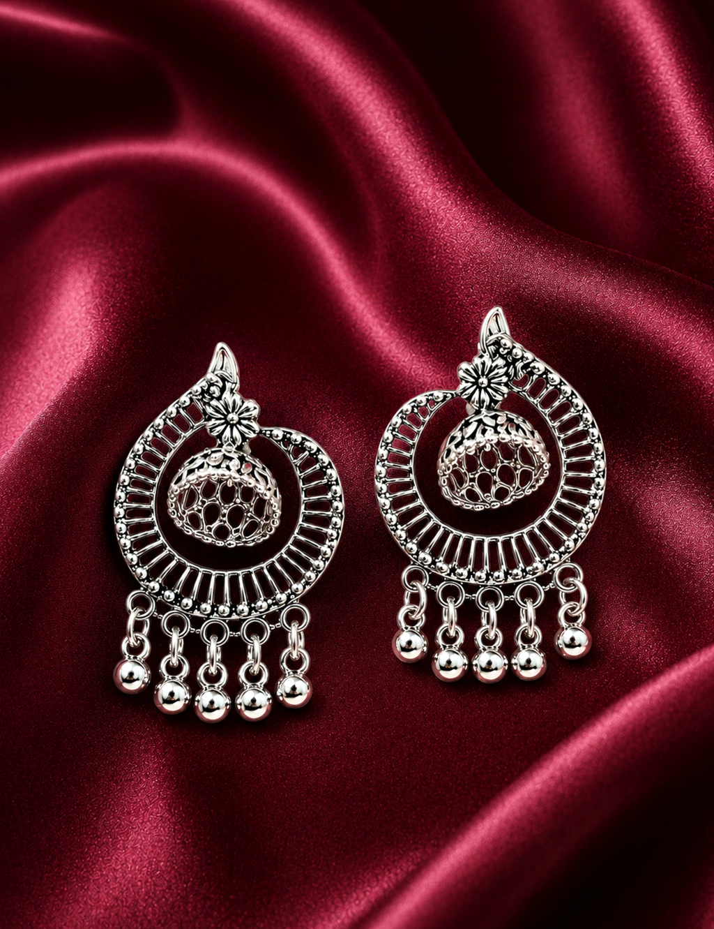 Lightweight Oxidized Jhumki Earrings for Daily Wear