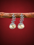 Lightweight Oxidized Silver Leaf Jhumki Earrings