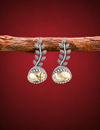 Lightweight Oxidized Silver Leaf Jhumki Earrings