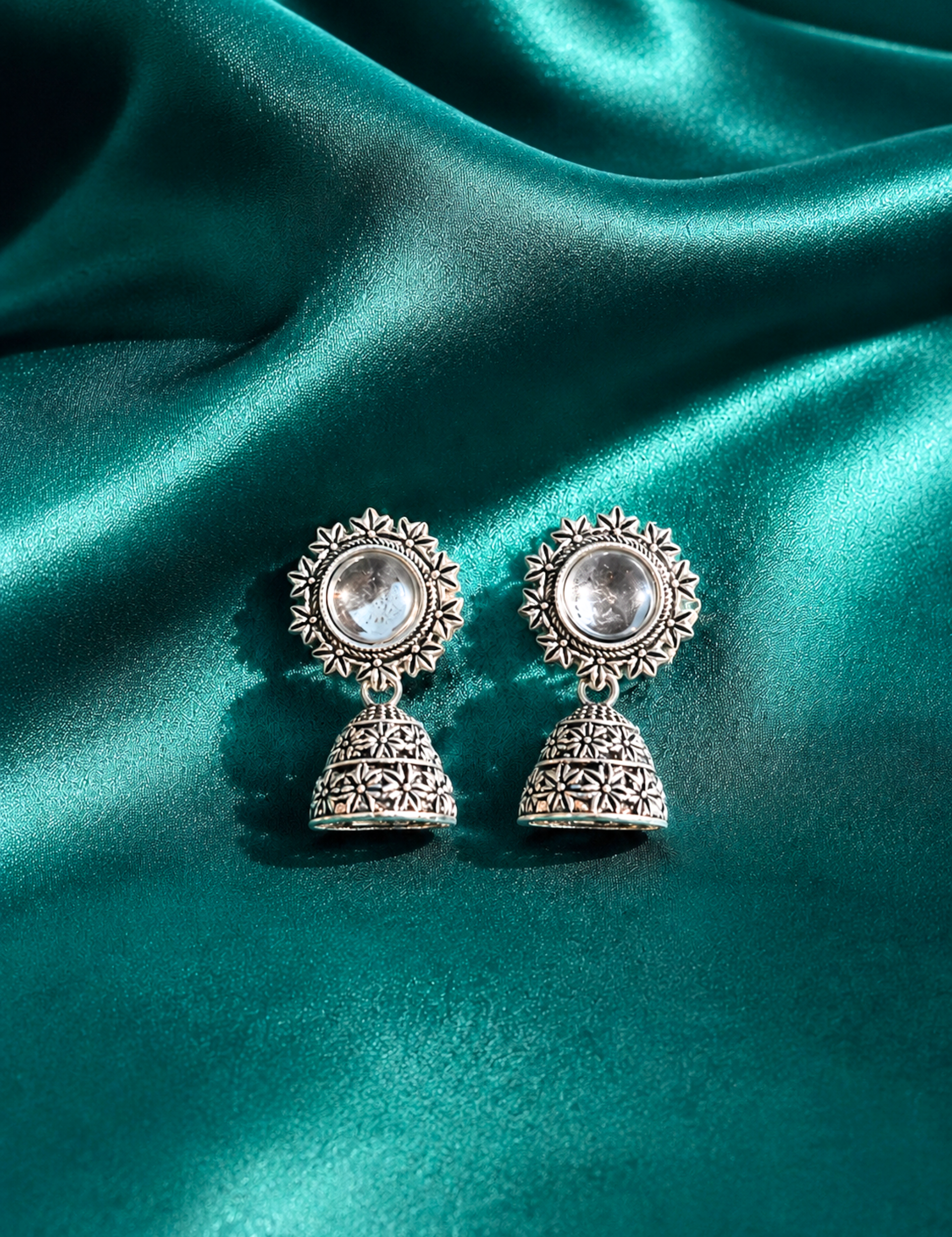 Lightweight Oxidized Mirror Drop Earrings for Women