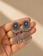 Lightweight Oxidized Tassel Earrings for Women