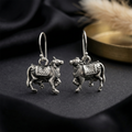 Oxidized Silver Finish Nandi earring