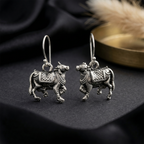 Oxidized Silver Finish Nandi earring