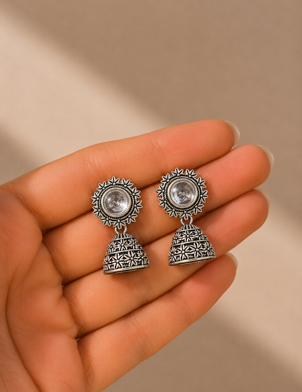 Lightweight Oxidized Mirror Drop Earrings for Women