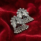 Vintage Tribal Peacock Jhumki with Ghungroo Drops