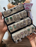 Set Of 12 Oxidized Designer Earrings With Folding Jewelry Box - 2